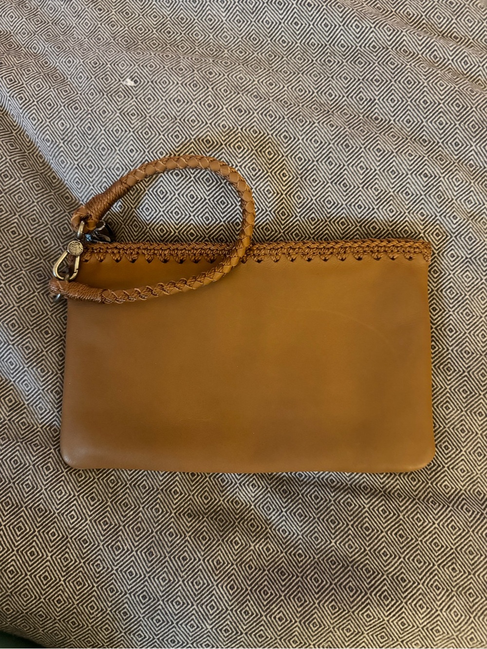 The Sak Braided-Trim Wristlet Clutch in Tan